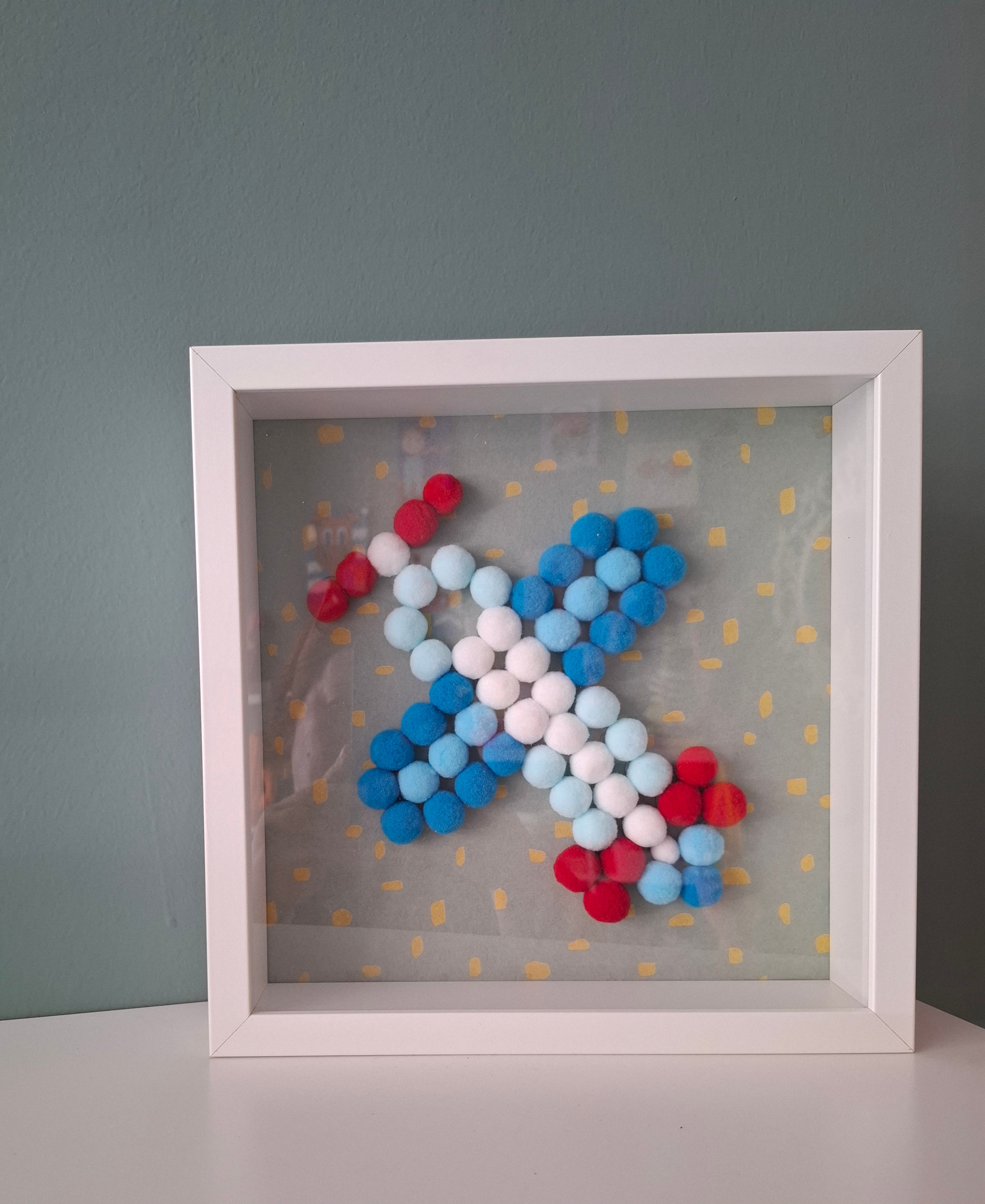 Καδράκι 3D με Αεροπλανάκι από Πομ Πομ – 25x25 εκ.