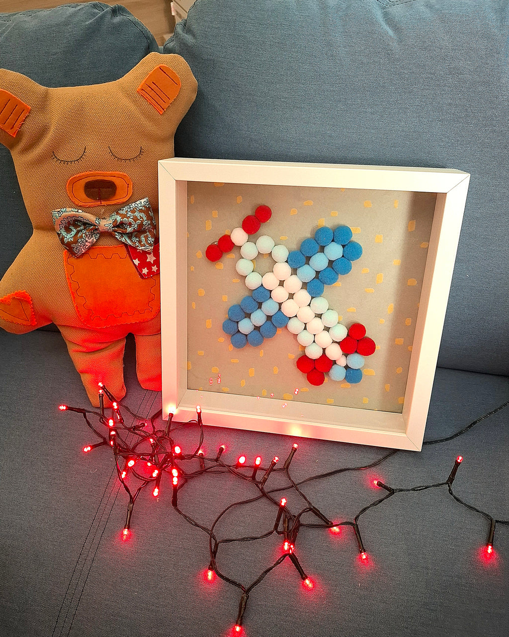 Καδράκι 3D με Αεροπλανάκι από Πομ Πομ – 25x25 εκ.