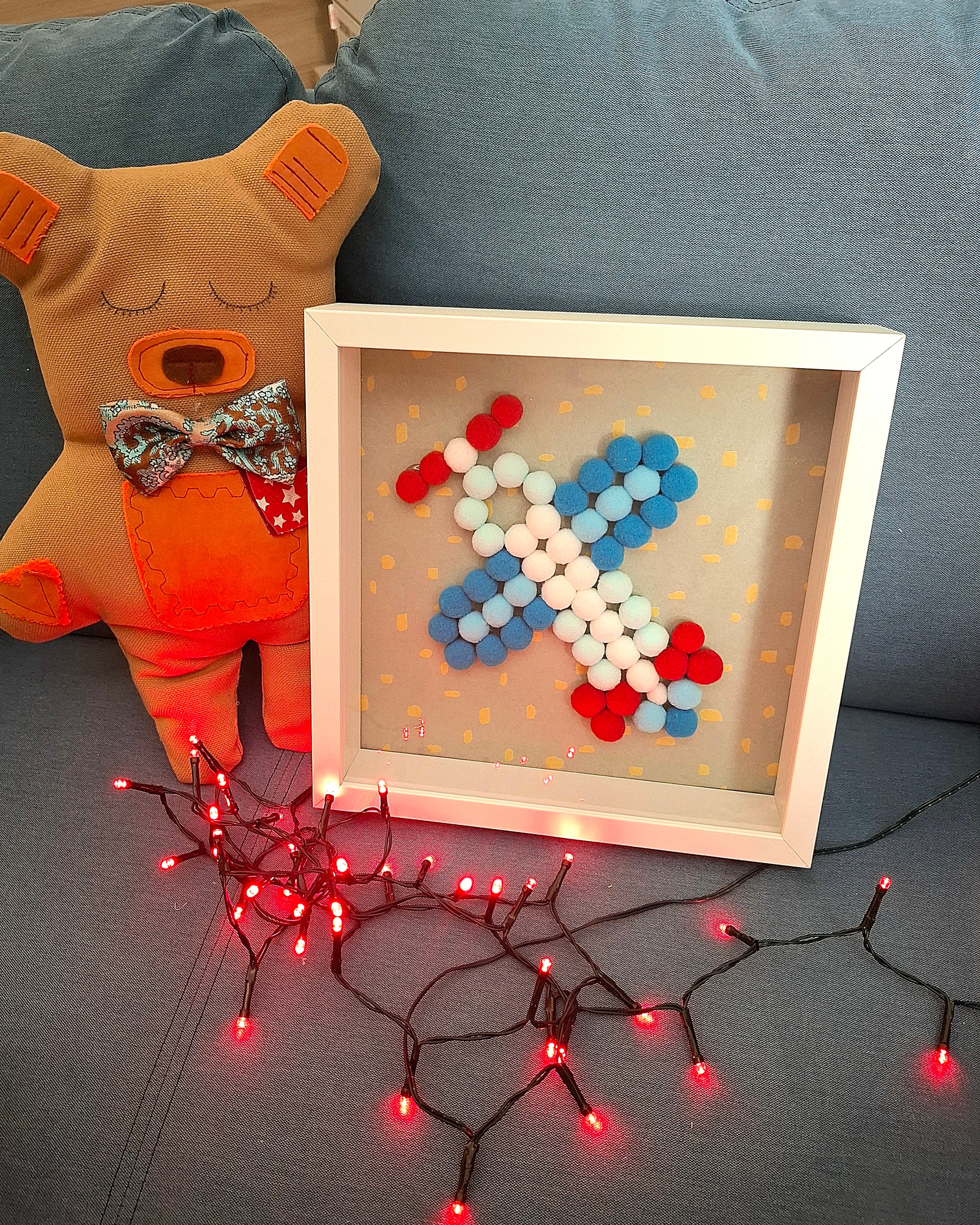 Καδράκι 3D με Αεροπλανάκι από Πομ Πομ – 25x25 εκ.