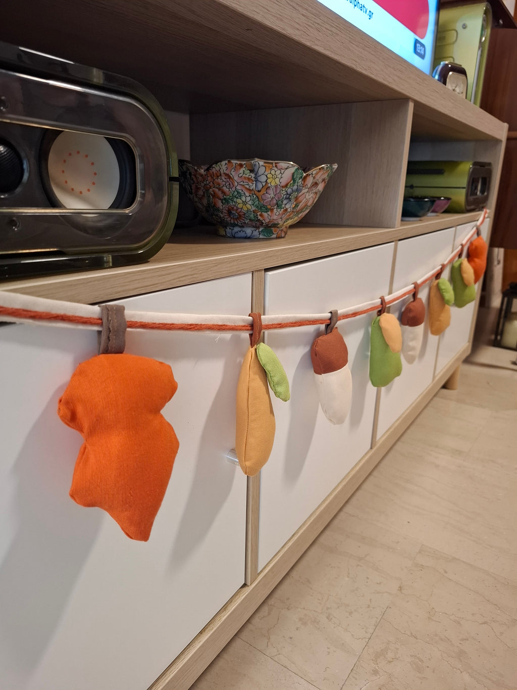 Φθινοπωρινή Γιρλάντα 2025-με Βελανίδι/Φύλλα/Αχλάδια -1.5m