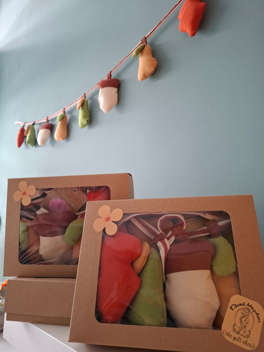 Φθινοπωρινή Γιρλάντα 2025-με Βελανίδι/Φύλλα/Αχλάδια -1.5m