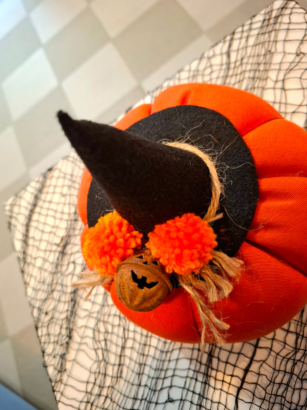 Η Κολοκύθα της Μαγισσούλας! Πορτοκαλί - Διακοσμητικό Ηalloween 18εκ